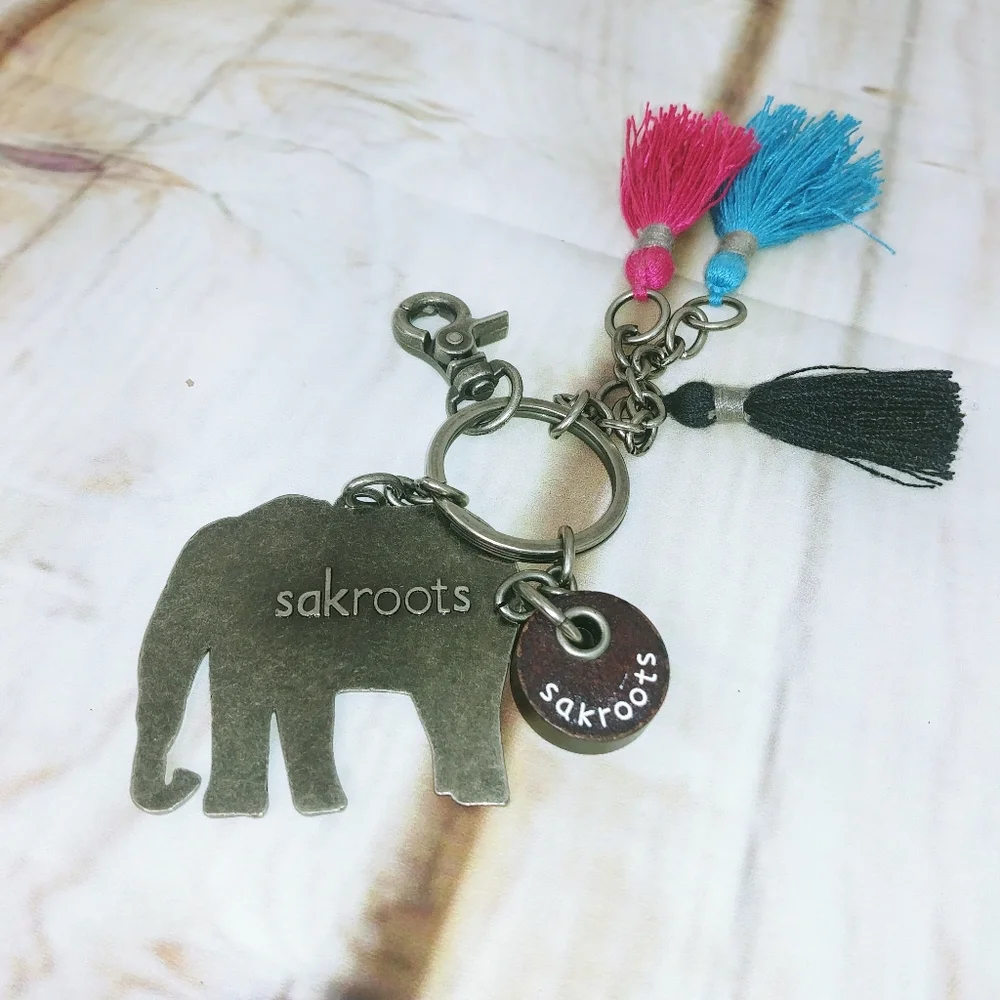 Sakroots Elephant Tassel Key Chain
